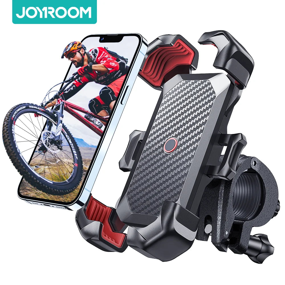 Joyroom Universal Bike Phone Holder 360° View Bicycle Phone Holder for 4.7-7 inch Mobile Phone Stand Shockproof Bracket GPS Clip.