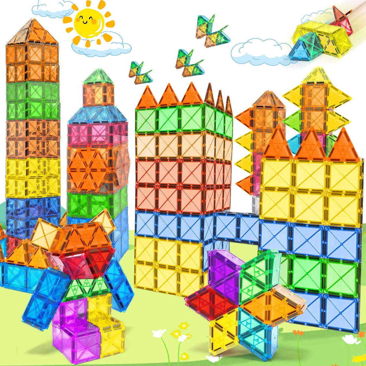 30/50/100PCS Magnetic Building Blocks Montessori Educational Constructor Toys Set For Kids Game For Boys Girl Gifts.