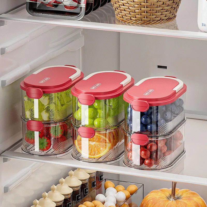 Portable Storage Box Onion Ginger and Garlic Seasoning Jar Can Be Stacked Sealed Storage Jar Packaging Fresh-keeping Box.