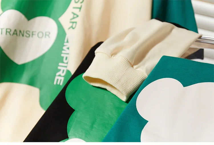 150Kg Plus Größe frauen Fehlschlag 157 Frühling Lose Langarm Rundhals Gedruckt Casual Sweatshirt 6XL 7XL 8XL 9XL 10XL 3-Farben.