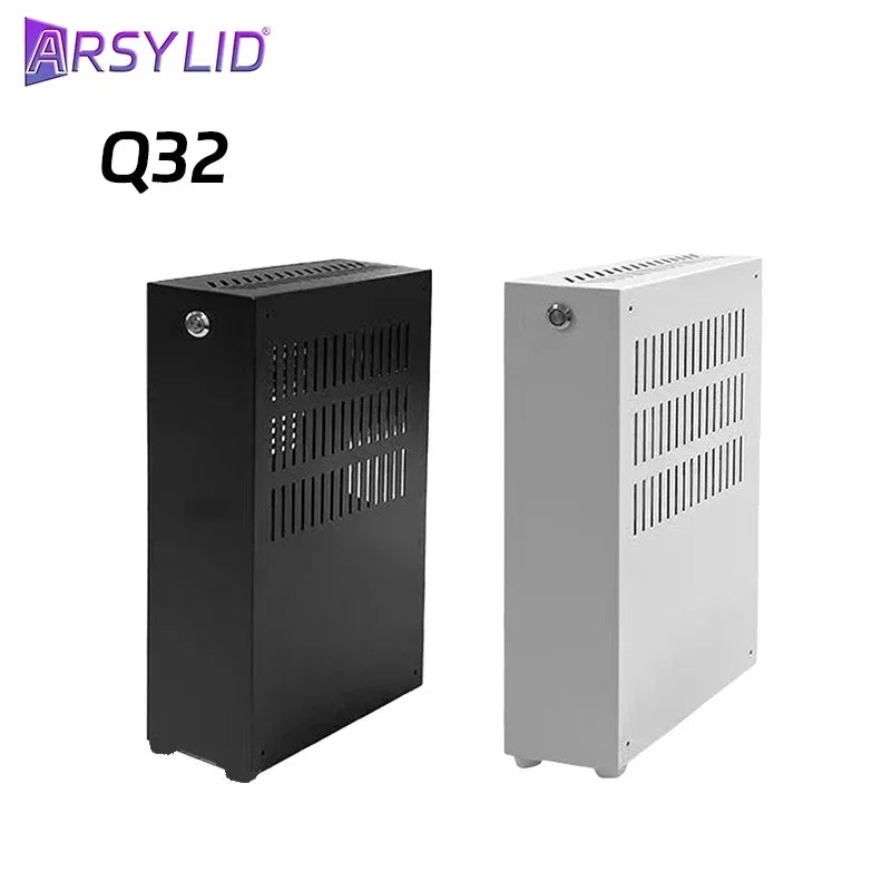 ARSYLID Q32 ITX A4 Computer Case 3.2L Smaller Mini Core Display Form Factor Chassis 50mm Radiator Flex PSU Q31.