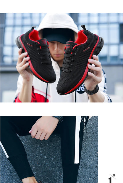 Men Running Shoes Breathable Light Comfortable Men's Casual Shoes Tenis Outdoor Slip On Walking Sneakers.