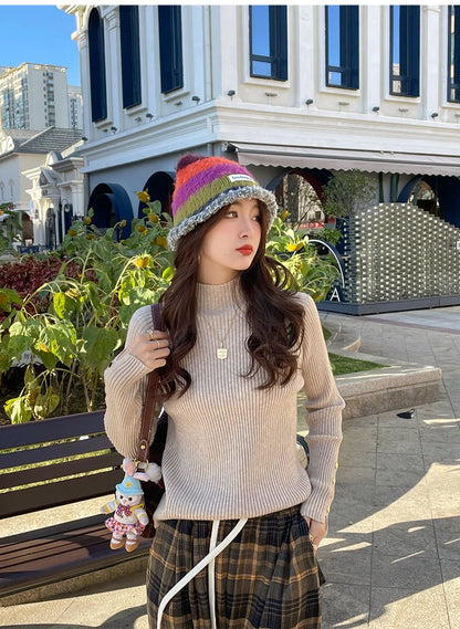 Herbst Winter Pullover Frauen Pullover Langarm Tops Kleidung Schlank Stricken Weiche Jumper Streetwear Taste Rollkragenpullover