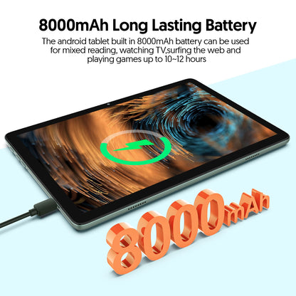 Android 14 tablet, with keyboard, mouse, protective case, stylus, 8(4+4) GB+128GB, octa-core processor, GMS certification.