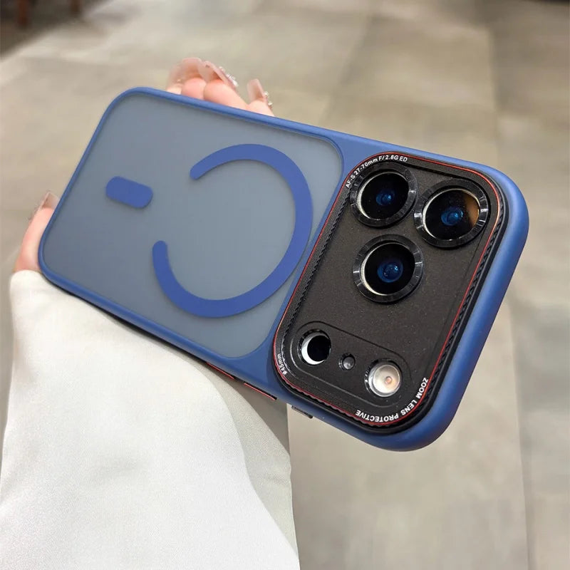 Original For Magsafe Magnetic Matte Phone Case For iPhone 14 15 16 17 Pro Max 17 Air Shockproof Armor Camera Protection Cover.