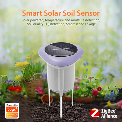 Tuya Smart ZigBee Solar Boden Sensor Temperatur und Feuchtigkeit Meter Thermo Hygrometer Home Garten Automatisierung Bewässerung Detektor.