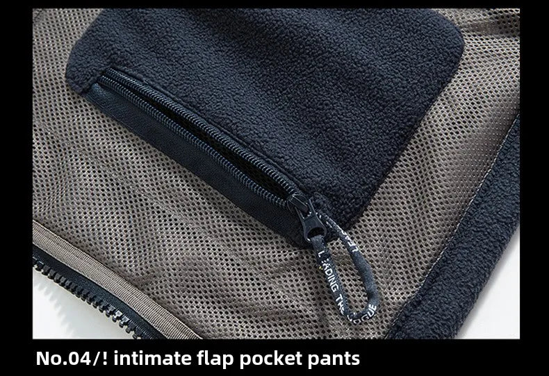 Outdoor Ski Fleece Jacket Men's Autumn And Winter Brand Thick Very Cold Plush Lapel Coat Casual Snow Windproof Sweatshirt Jacket