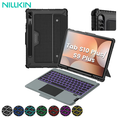 NILLKIN Magic Keyboard For Samsung Galaxy Tab S10 FE+ Case Backlight Keyboard For Samsung S10/S9 Plus Case With Len Protection.