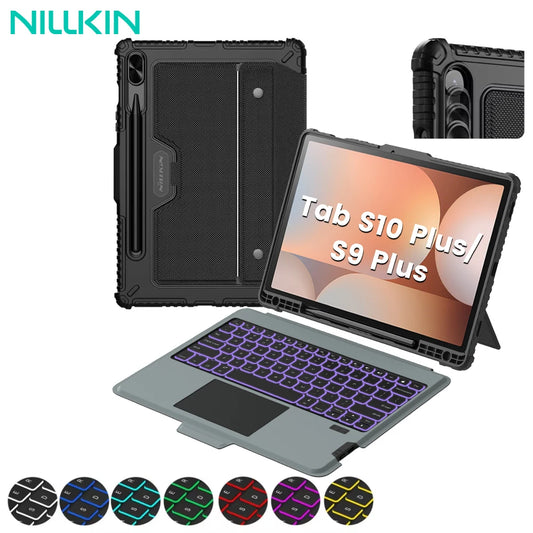 NILLKIN Magic Keyboard For Samsung Galaxy Tab S10 FE+ Case Backlight Keyboard For Samsung S10/S9 Plus Case With Len Protection.