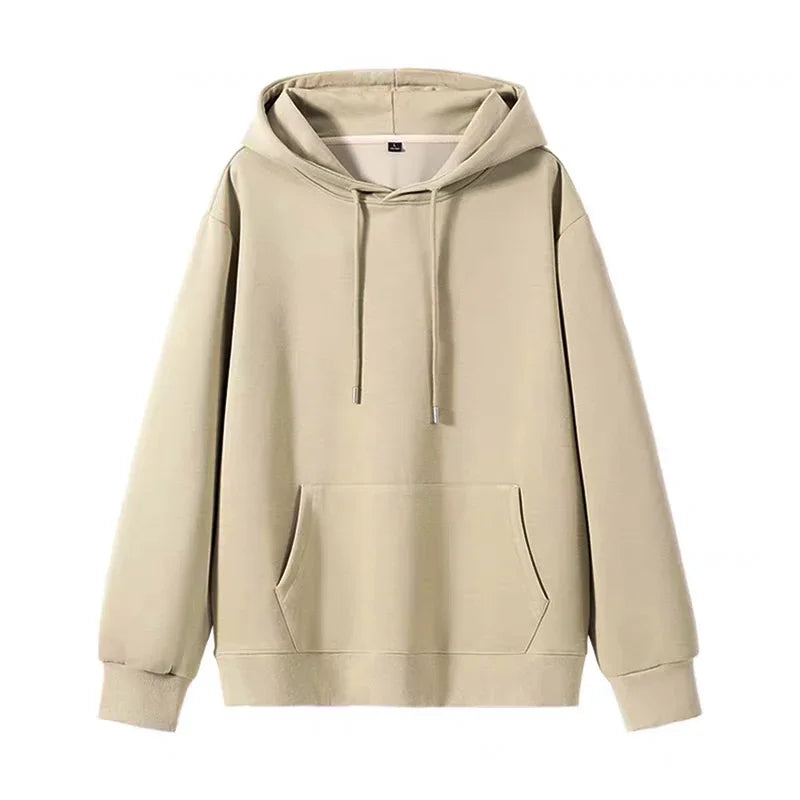 470G-570G HeavyWeight Cotton New Autumn Casual Men's Top Solid Color Loose Pullover Hoodies Sweatshirt Long-Sleeve Men Clothing