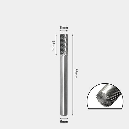 Hartmetallfräser, Wolframstahl-Schleifkopf, zylindrisch 6 mm, AE AX AX Metallfräser