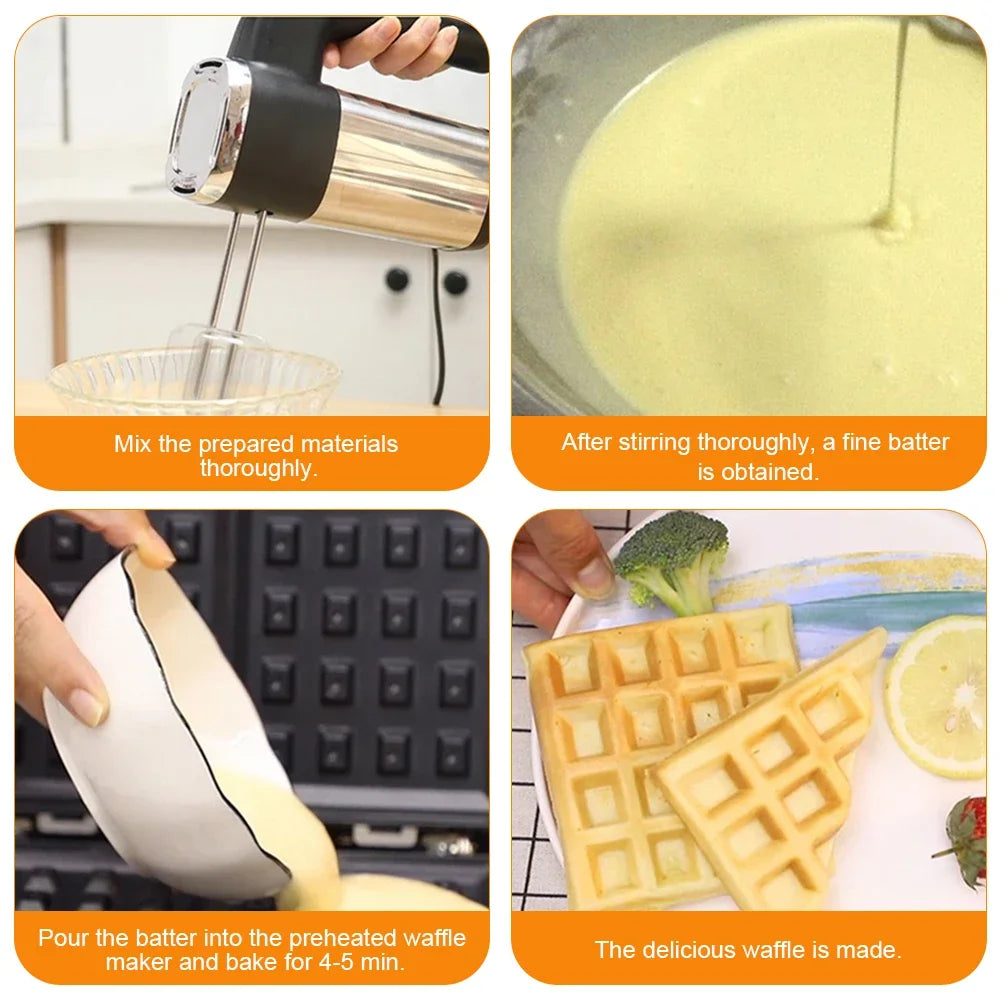 Mini Waffle Maker Sandwich Machine Cake Maker Nonstick Electric Baking Pan Multi Functional Dessert Breakfast Machine.