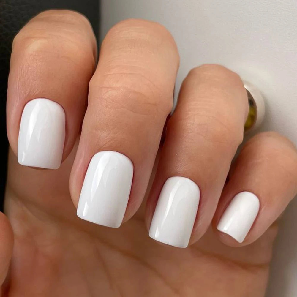 100Pcs Light Pink Press on Nails Short Medium Square Wearable Fake Nails Tips 10 sizes Full Cover False Nails Finger Decoration.