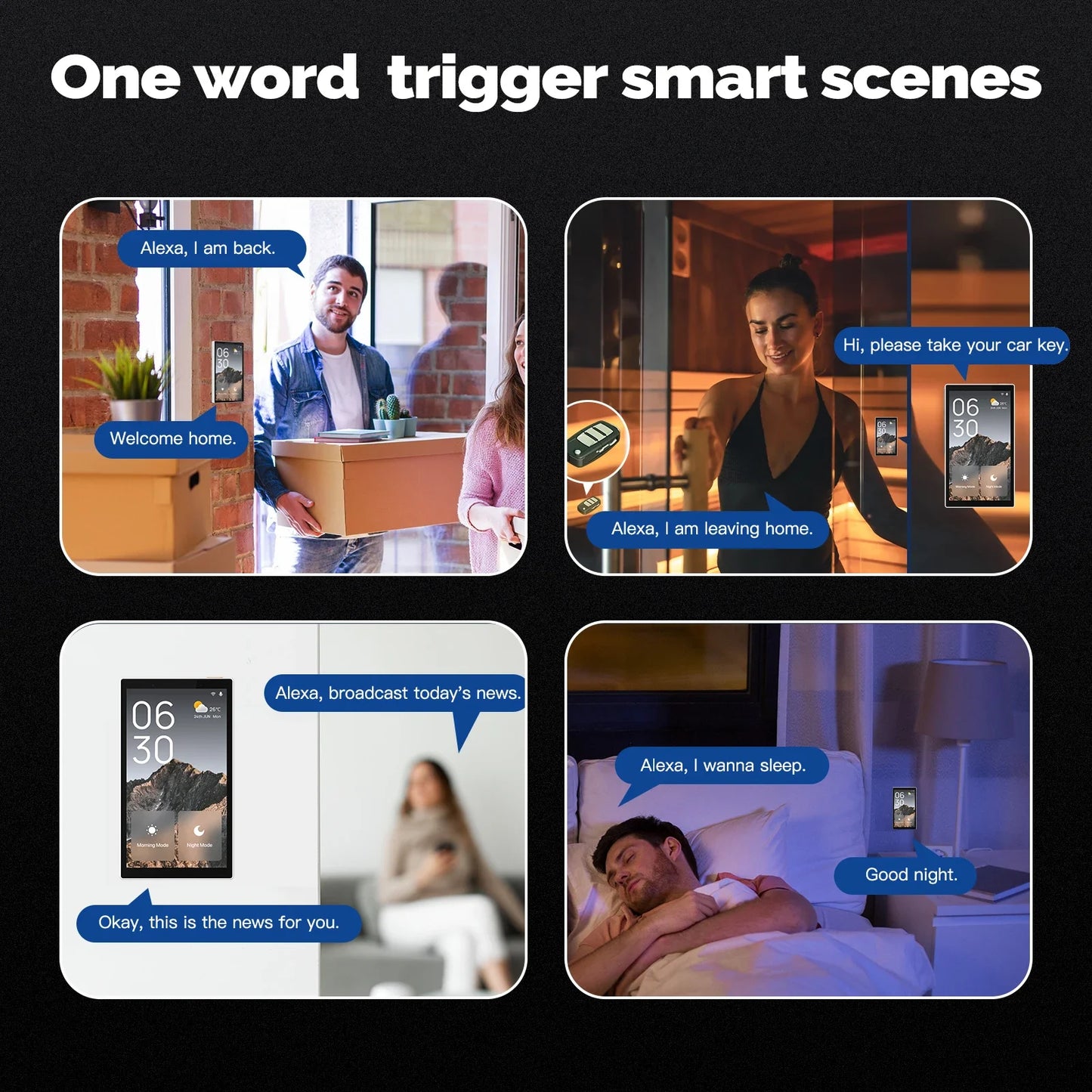 MOES Tuya Wifi Smart 5-Zoll-Touchscreen US Center Control Panel Sprachsteuerung Alexa und ZigBee Gateway Eingebaute Szenensteuerung.