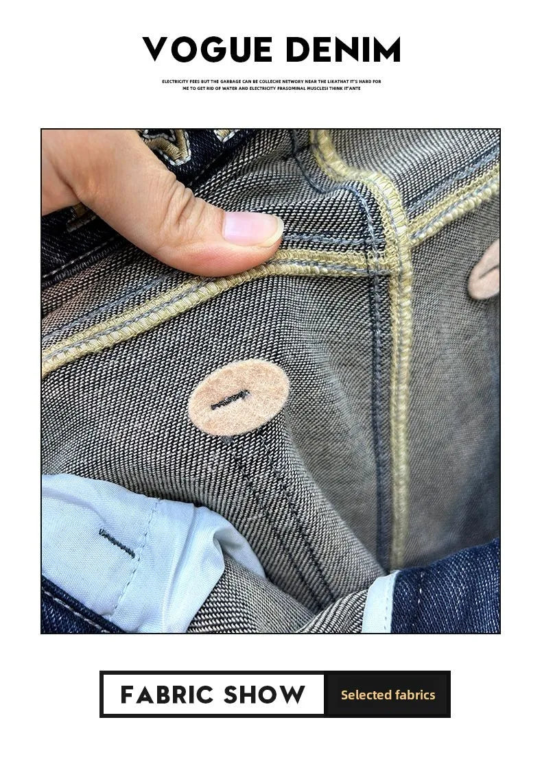 Men's Slim Straight Jeans Fashion Korean Autumn Trousers Comfortable Elastic Black Blue Fitted Business Casual Denim Pants.