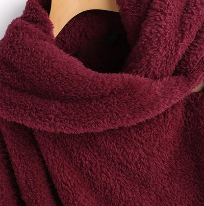 Herbst Wintermantel Frauen warme Teddybär Mantel Woll jacke weibliche Plüsch mantel Kapuzen jacke neue Damen mäntel einfarbige Jacke