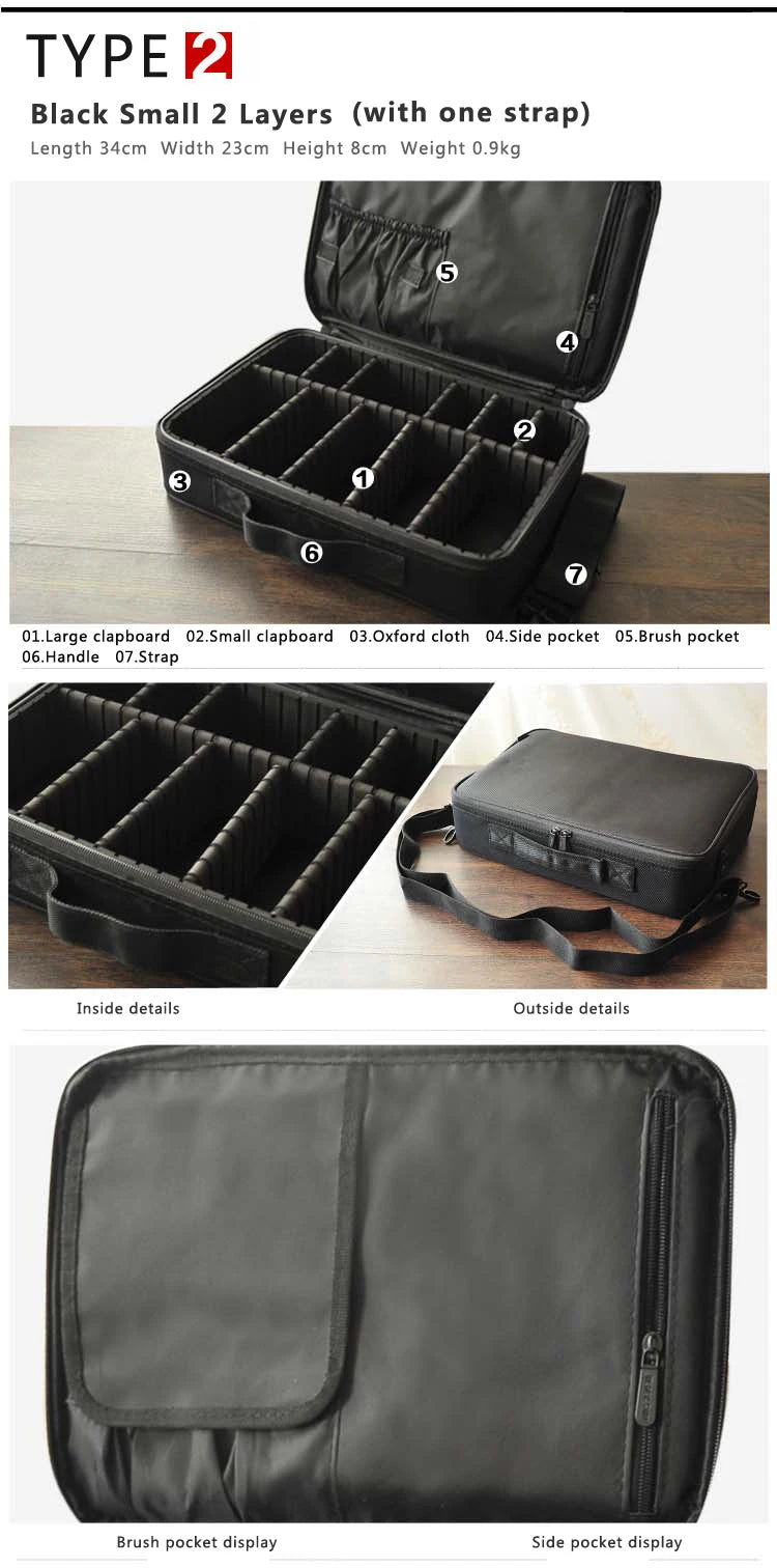 New Oxford Cloth Makeup Bag For Women Waterproof Large Capacity  Travel Cosmetic Case.