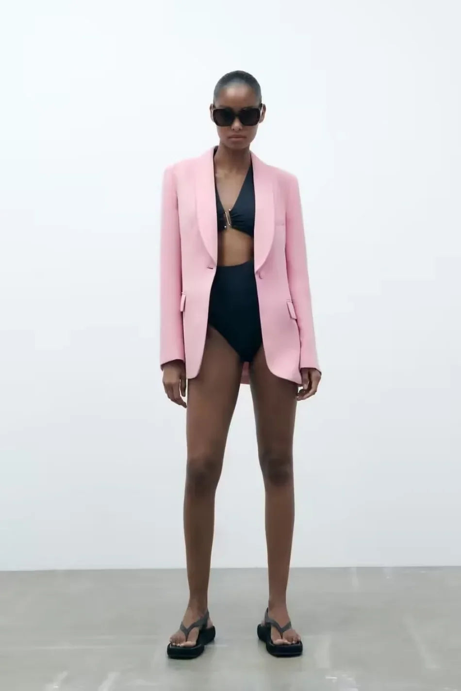 Women's Blazer New Spring Elegant Casual Office Lady Pink Jacket Coat Fashion High Waist Loose Wide Leg Trousers Pant Suit.