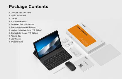 DOOGEE Tab A9+ 2 IN 1 Smart Tablet 11'' Screen Android 15 20GB RAM(4+16) 64GB ROM 8580mAh Battery Dual Speakers Widevine L1