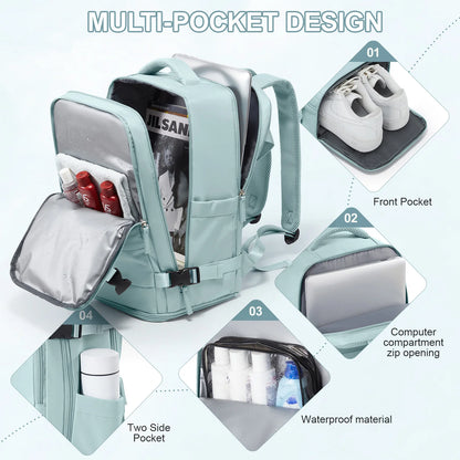Women Men Hand Luggage Backpack Business College Laptop Travel Backpack Waterproof Carry on mochila viaje cabina avion 40x20x25.