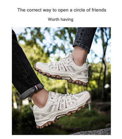 Men‘s Waterproof Hiking Shoes Outdoor Trainers Lace-up Climbing Shoes Women Trekking Sneakers Anti-slip  Tactical Sneaker.