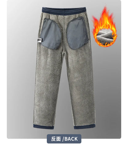 Winter Fleece Ski Pants Men's High Quality Extreme Cold Wool Thick Warm Trousers Women New 2025 Outdoor Camping Work Sweatpants.