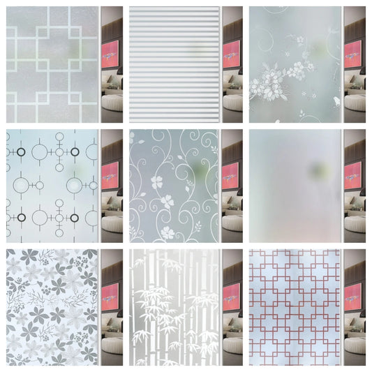 Frosted Self Adhesive Glass Window Film Privacy Protection Vinyl for Stained Glass Window Sticker Heat Insulation.