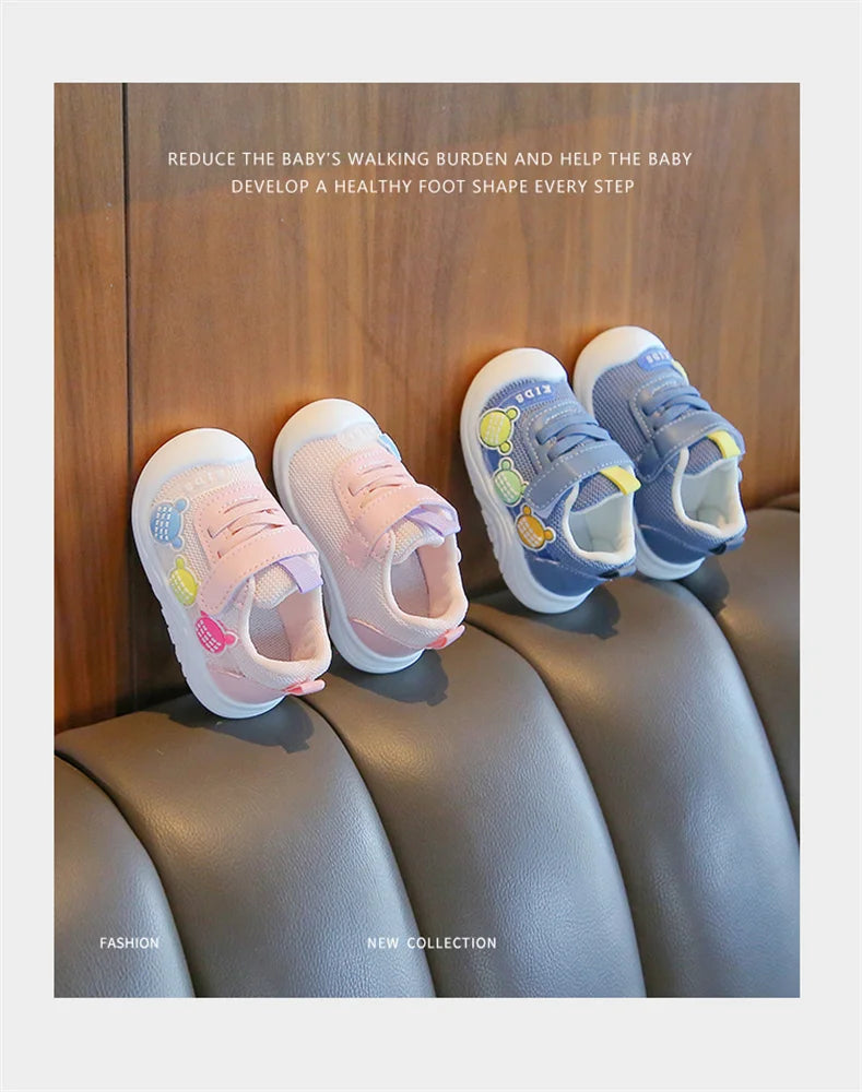 2023 New Spring Autumn Girl's Sneakers Children's Baby Mesh Breathable Casual Flats Shoes Outdoor Running Shoes.