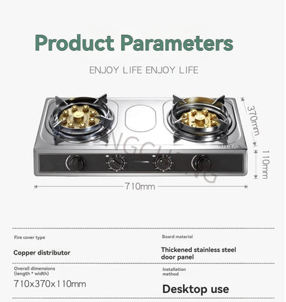 Time-out Wind-proof Gas Stove Double-range Liquefied Gas Stove Desktop Energy-saving Fierce Fire Stove.