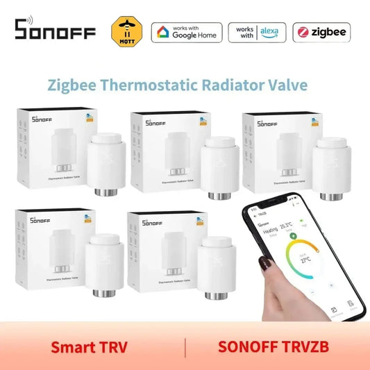 SONOFF TRVZB Zigbee Thermostatic Radiator Valve Smart Home Temperature Controller Remote Control Via Ewelink Alexa Google ZHA.