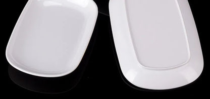 Rectangle Melamine Breakfast Plate Meal Dish Trays Imitation Porcelain Dessret Snack Dishes to Eat Kitchen Tableware 8-10 Inch.