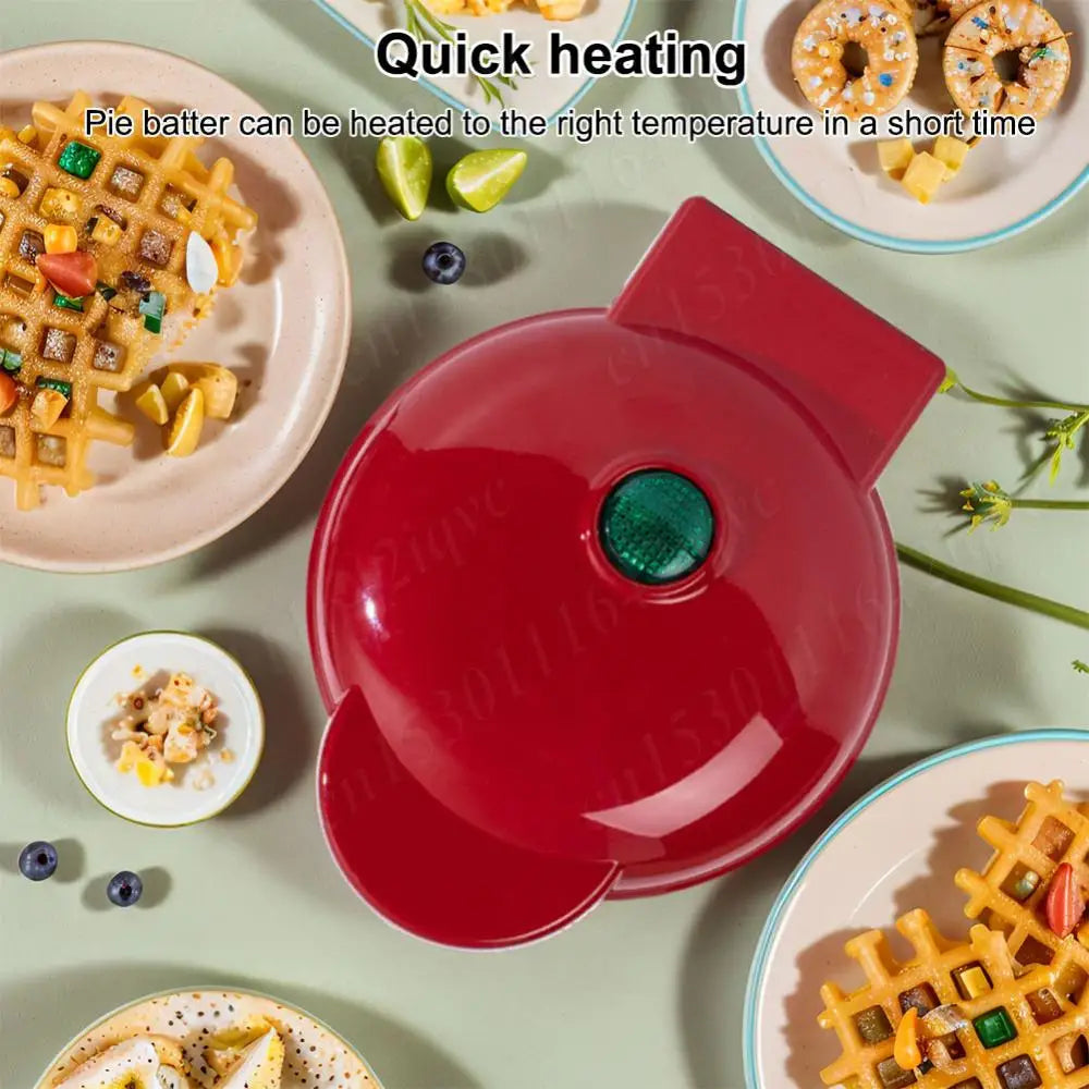 Sandwich Cake Baking Tray Mini Waffle Maker Nonstick Household Breakfast Electric Baking Pan Eggette Mini Waffle Biscuit Machine.