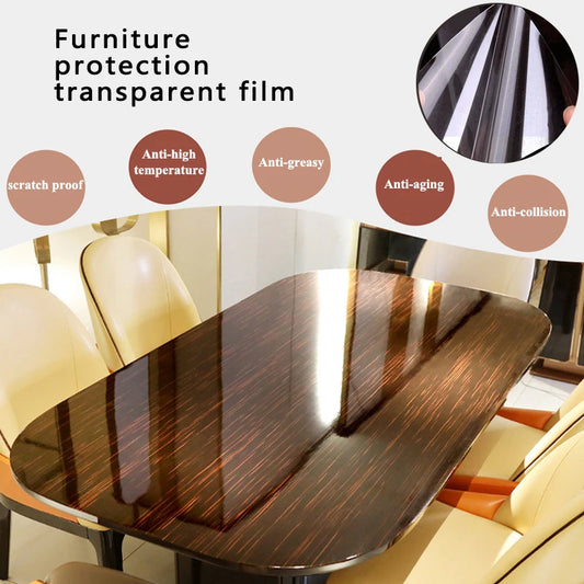 Glass Window Film Transparent PVC Self-adhesive Window Stickers Kitchen Stove Desk Countertop Self-adhesive Furniture Stickers.