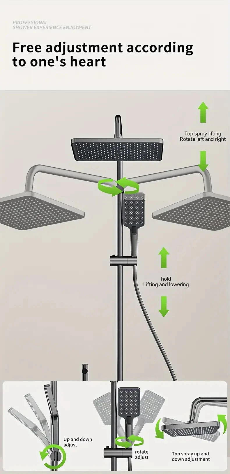 Bathroom Luxury Shower System with Tempered Glass Piano Key Smart Digital Display Thermostat Mixer Shower Faucet Full Set