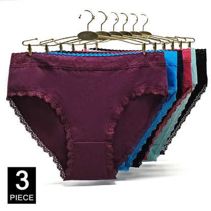 Panties Plus Size Cotton Underwear Women Briefs Woman Knickers Lady Lingerie Girl intimate Large 3 Pieces/Lot.