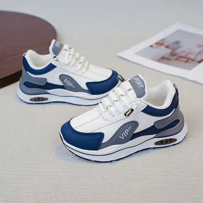 Teenager Kid's Sneakers For Autumn PU Leather Waterproof Children's Sport Shoes Trend Fashion Outdoor Running Shoes For Boys.