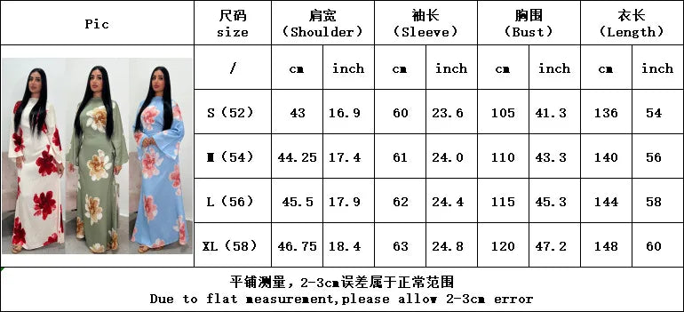 Arabesque Bell Sleeve Flowy Maxi Abaya Dress Elegant Floral Print Muslim Modest Long Dress Islamic Vacation Outfit Summer Robe.