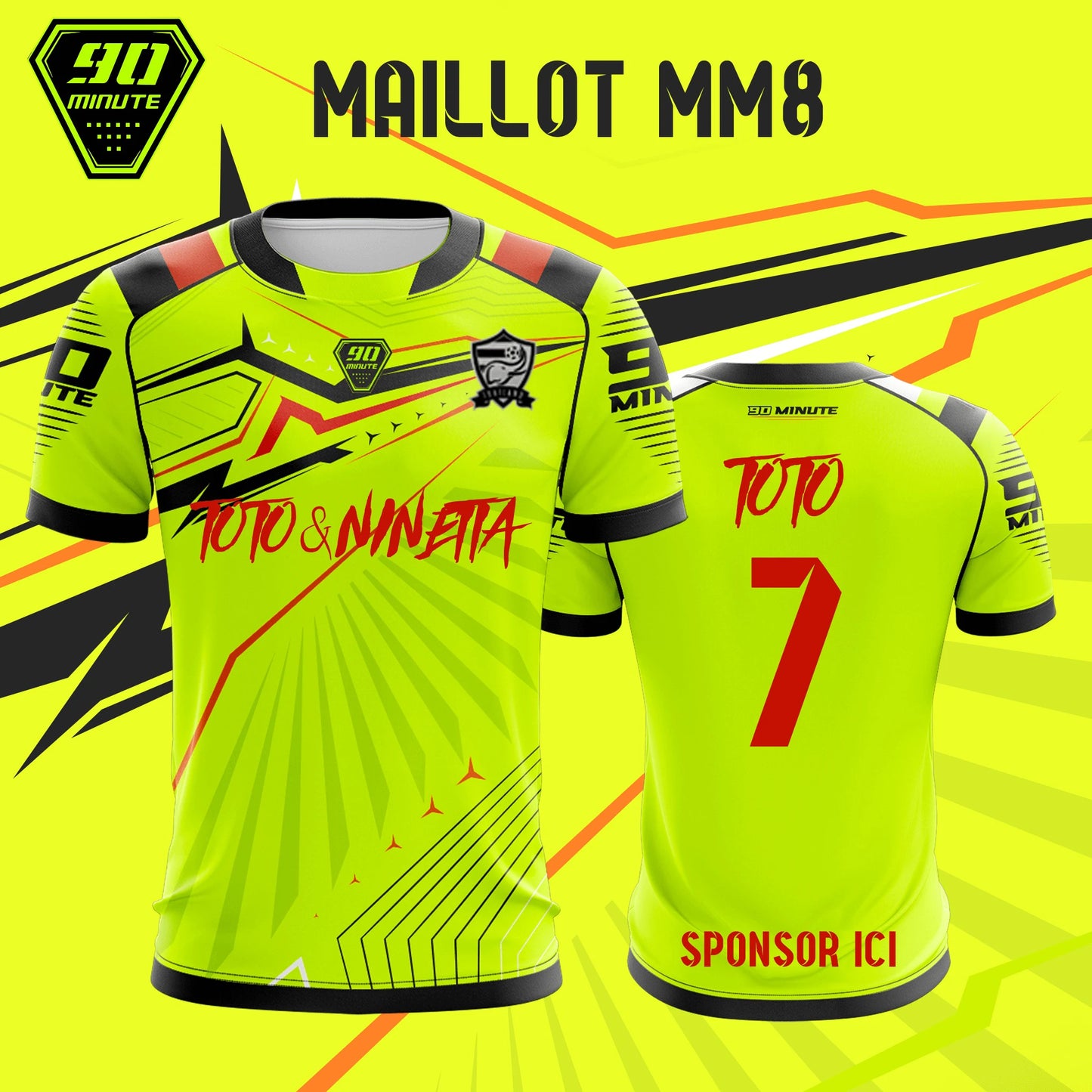 2025 New Summer Men's T-Shirt Maillot 90 Minute Toto & Ninetta Double Side Print Short Sleeve Oversize Breathable Quick Dry Tops.