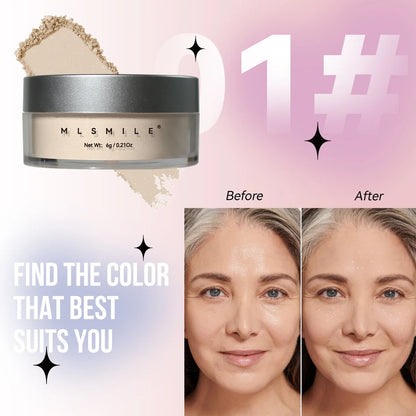 MLSIMLE 4 COLORS Natural Shimmer Pearl Setting Powder Contouring Highlighting Waterproof Sweat-proof Oil-control Makeup Powder