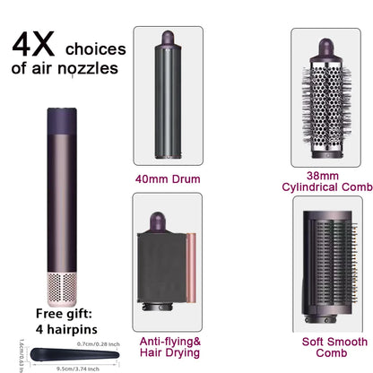 Professional 6IN1 1300W Multi-Functional Hair Styler - Dry, Straighten, Curl with Brush, Ideal for Salon & Home Use.