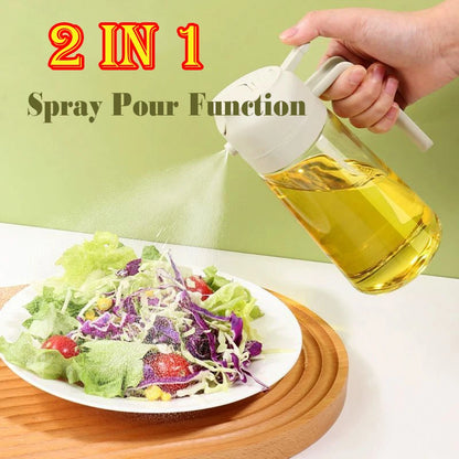 2in1 Kitchen Spray Oil Dispenser Oil Sprayer Polisher or Oil Brush for Air Fryer Salad Grilling Roasting Cooking Kitchen Acceeso.