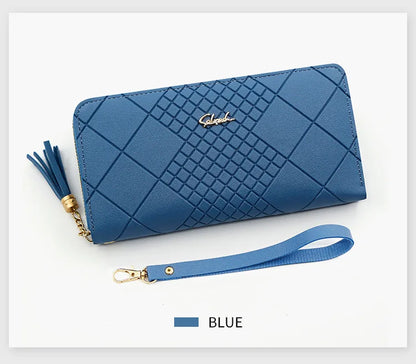 Zipper Money Coin Purse Women Card Holder Long PU Leather Clutch Wallet Large Capacity Lady Wristlet Phone HandBags Money Pocket.