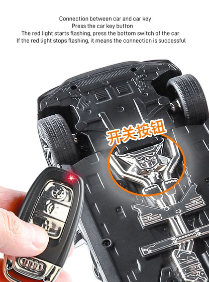 1:18 Key Remote Control Version AUDI RS7 Alloy Sports Car Model Diecast Metal Racing Vehicle Car Model Sound Light Kids Toy Gift.