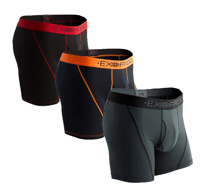 3er-Pack Exofficio Herren-Unterwäsche-Boxershorts mit Fliegen, Herren-Mesh, 15,2 cm, Boxershorts, Unterwäsche, Sport-Boxershorts, leicht, bequem