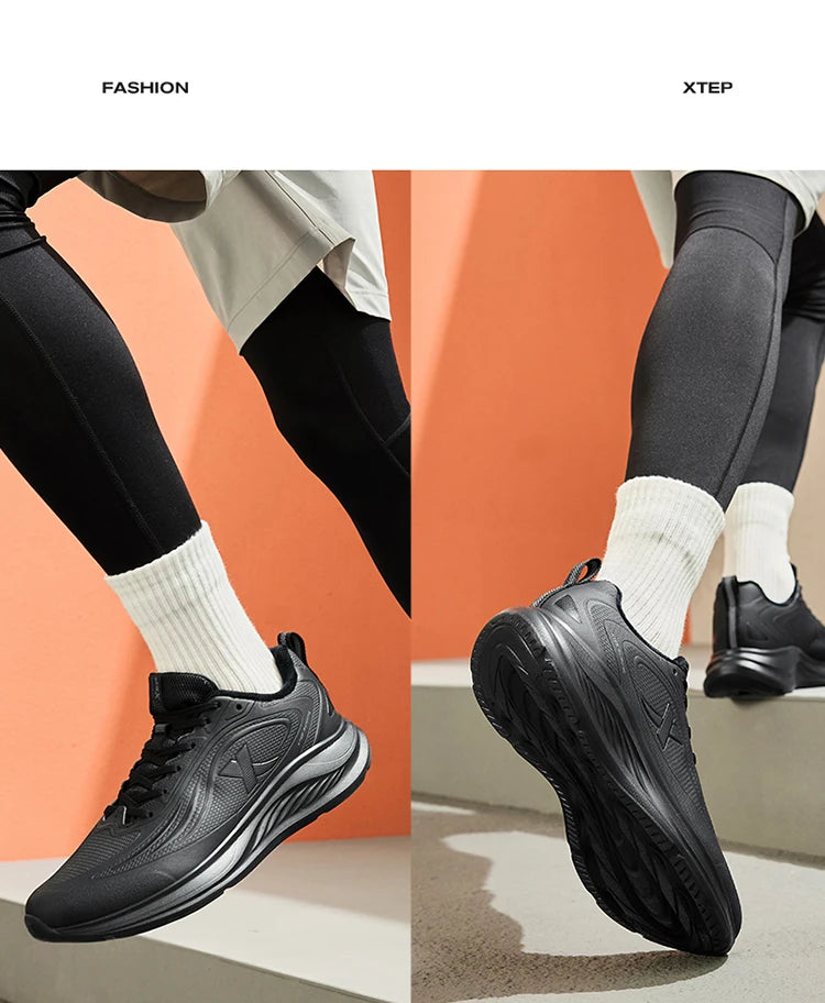 Xtep Running Shoes For Men 2024 Winter Stability Cushioning Lace Up Sports Shoes Keep Warm Jogging Soft Sneakers 876419370035.