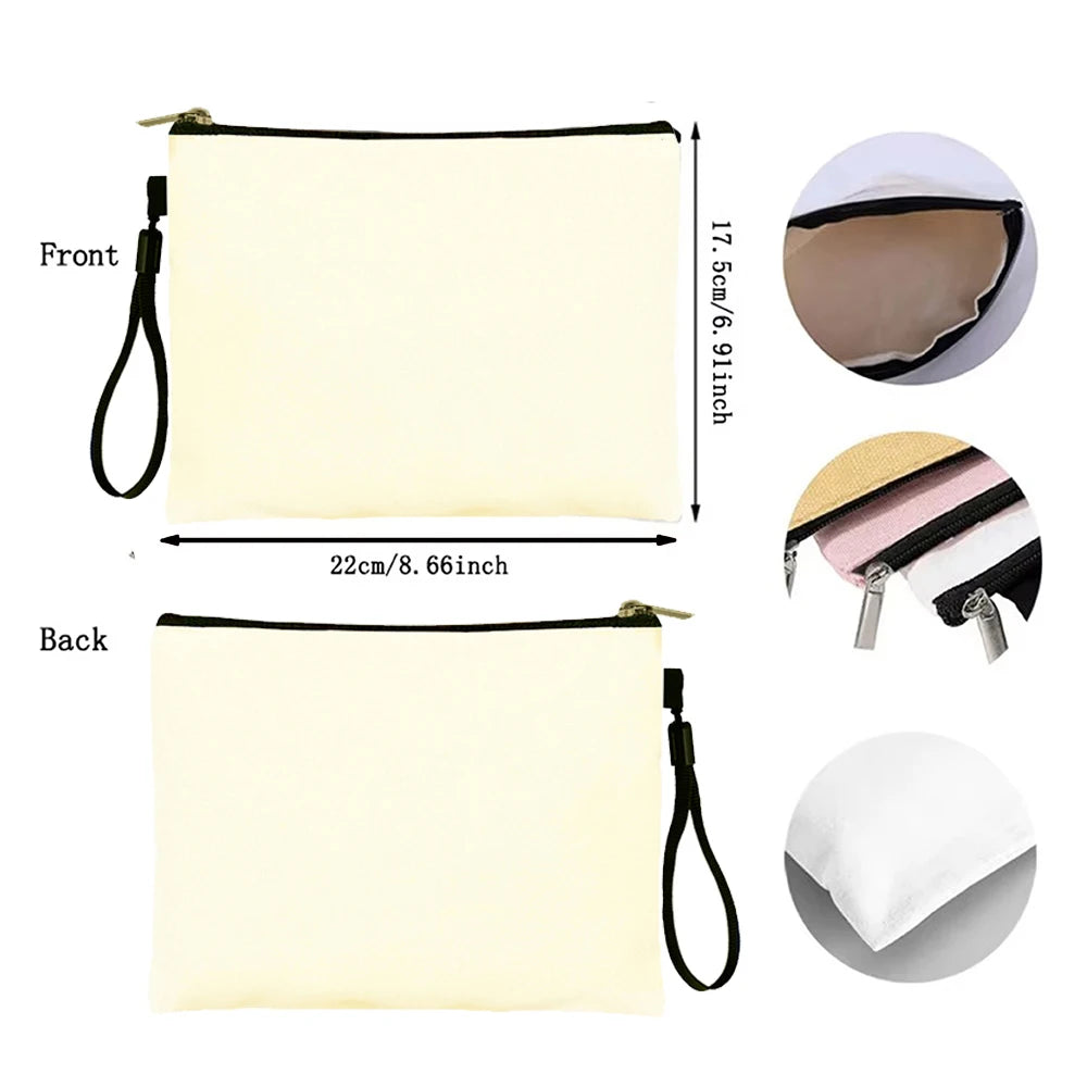Blank Non Customized Tote Bag Fashion Teacher/Birthday Gift Make up Bags Toilet Kit Cosmetic Bag Mini Makeup Pouch.