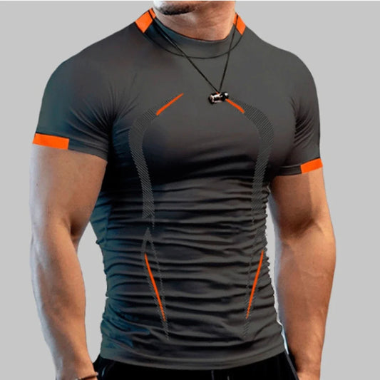 New Summer Sportswear Gym Breathable T Shirt Men Quick Drying Jogging T-Shirt Men Training Tees Fitness Tops Running T-shirt.