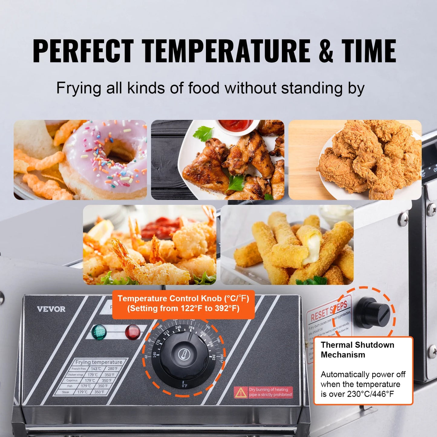 SucceBuy 12L 3000W Commercial Electric Deep Fryer w/Dual Tanks  Stainless Steel Countertop Fryer for Fried Chicken French Fries.