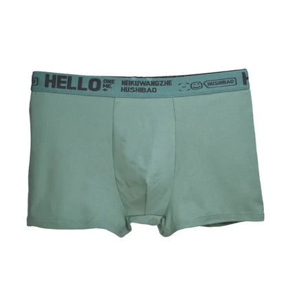 4Pcs männer Boxer Unterwäsche Mann Mid-taille Unterhose Einfarbig Antibakterielle Höschen Plus Größe Shorts Homme U konvexen Dessous