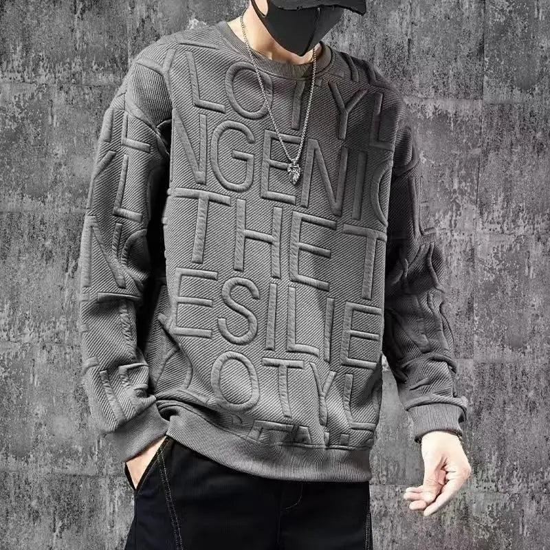 High Street Print Letter Plus Size Hoodies Sweatshirts Spring Autumn New Long Sleeve Casual Tops Fashion Lazy Style Men Clothing.